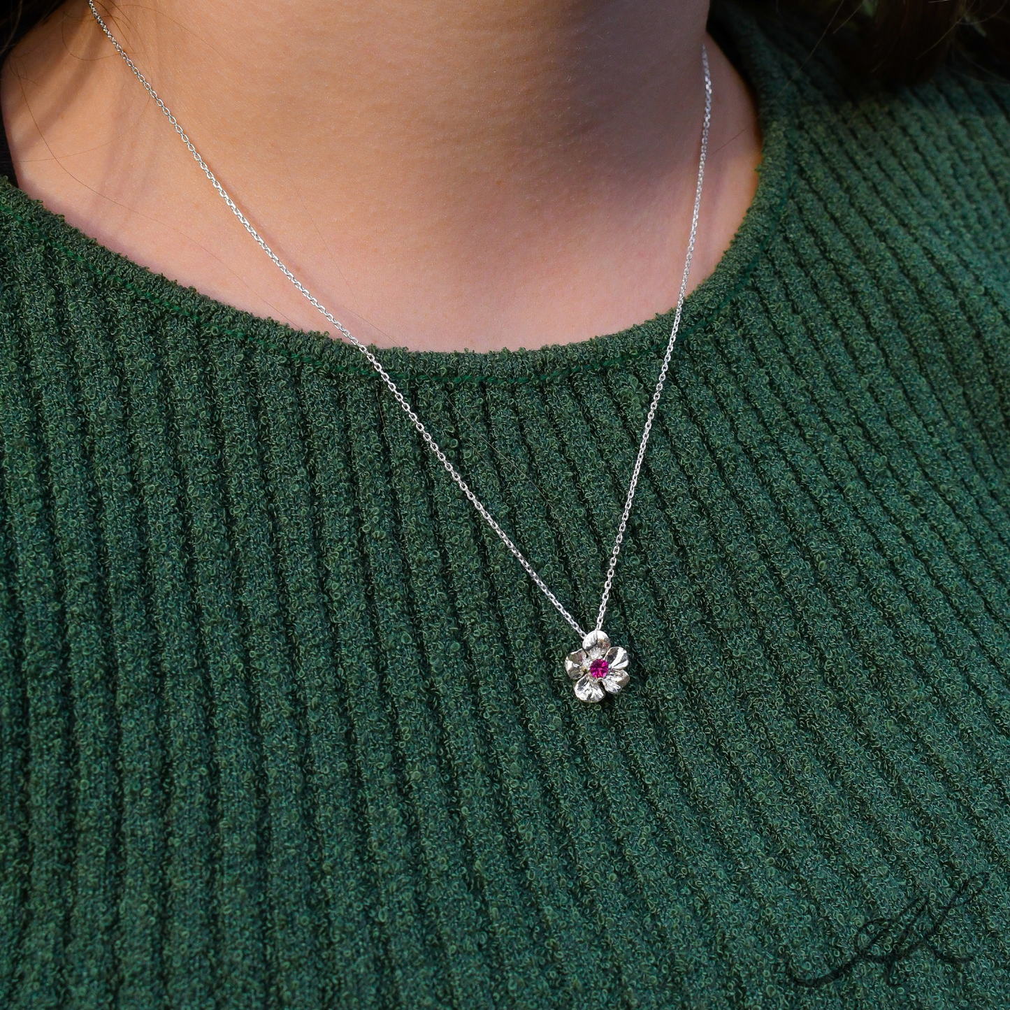 Sparkling Amethyst Geranium Necklace