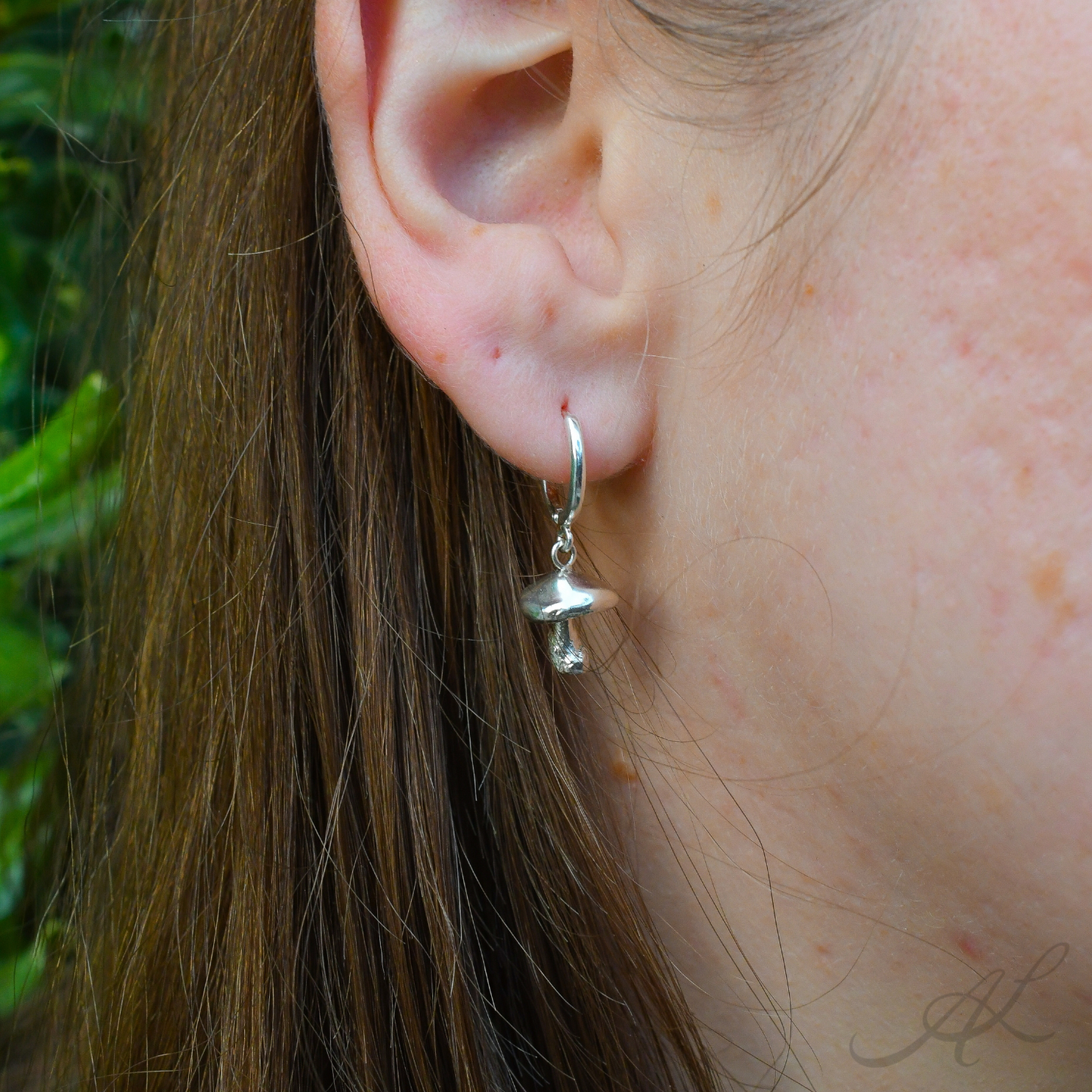 Mushroom Hoop Earrings