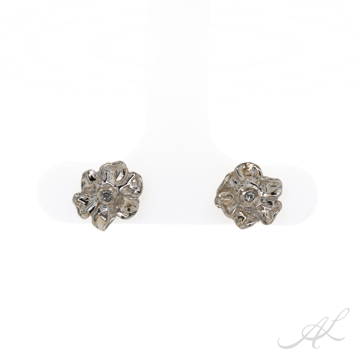 Sparkling Geranium Stud Earrings