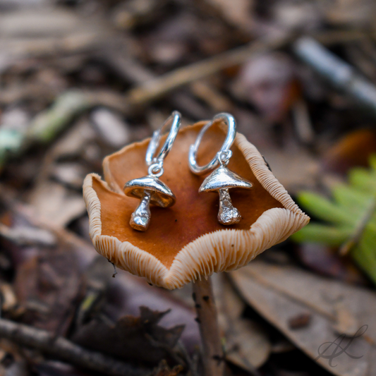 Mushroom Hoop Earrings