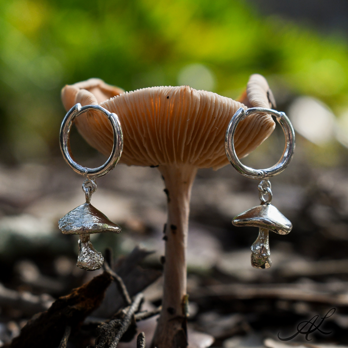 Mushroom Hoop Earrings