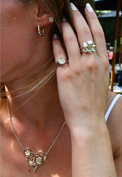 Fields of the Heart Necklace, Model Shoot close up