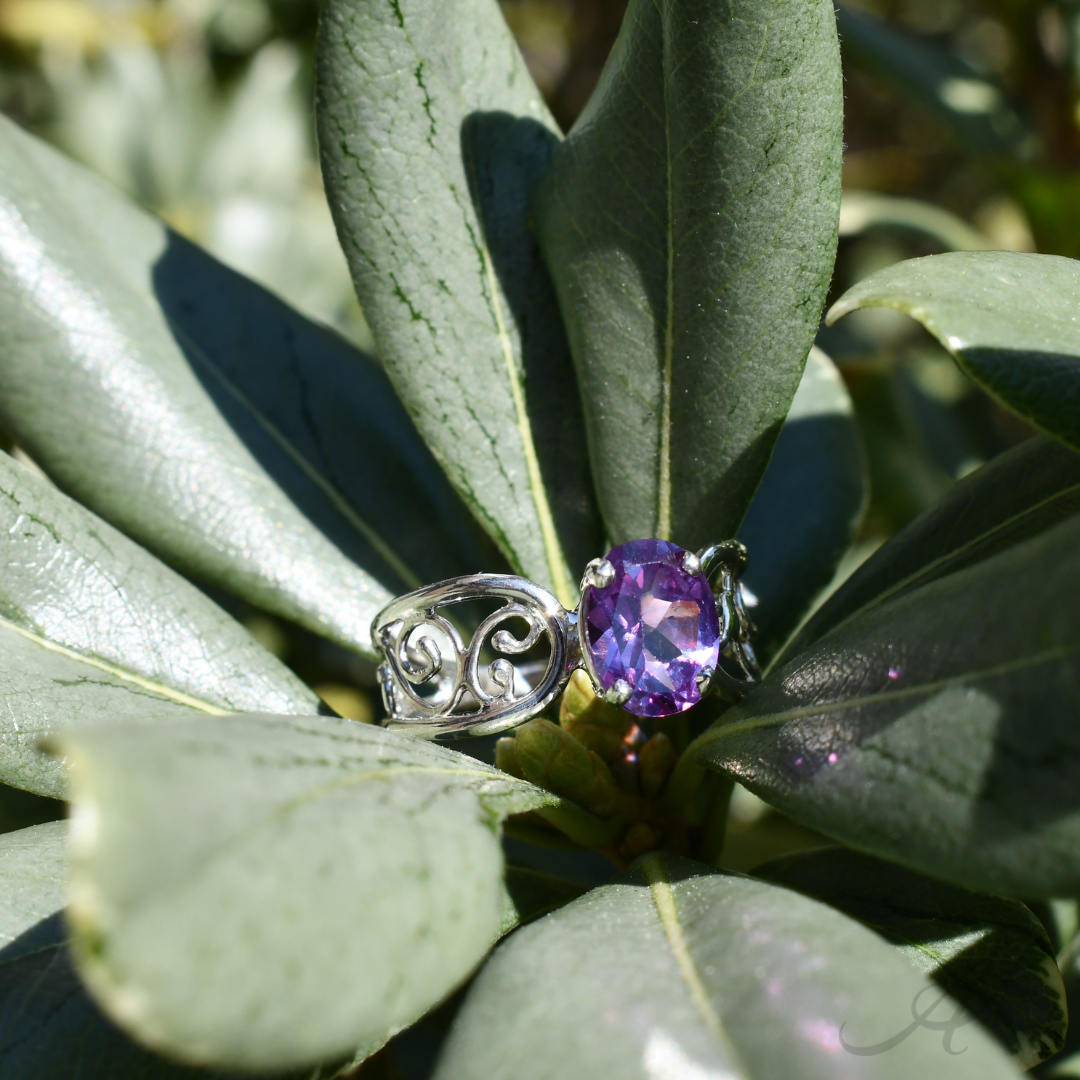 Infinite Radiance Ring, alexandrite outdoor