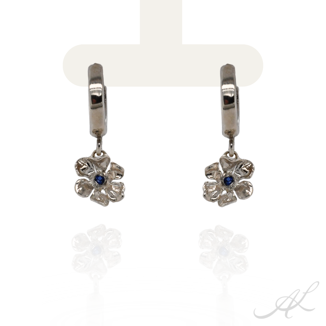 Sparkling Geranium Hoop Earrings, sapphire
