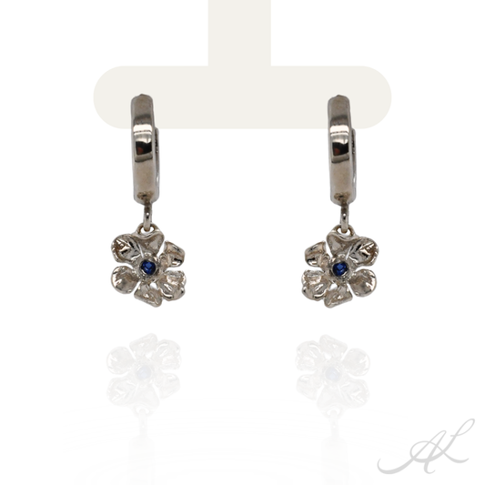 Sparkling Geranium Hoop Earrings, sapphire