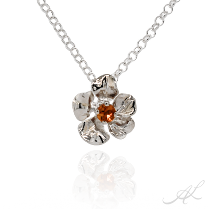 Sparkling Geranium Necklace, citrine
