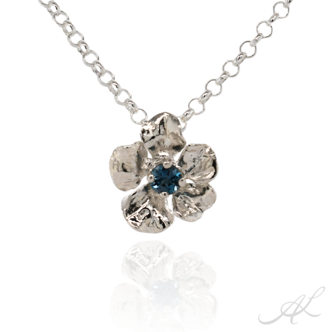 Sparkling Geranium Necklace, london blue topaz