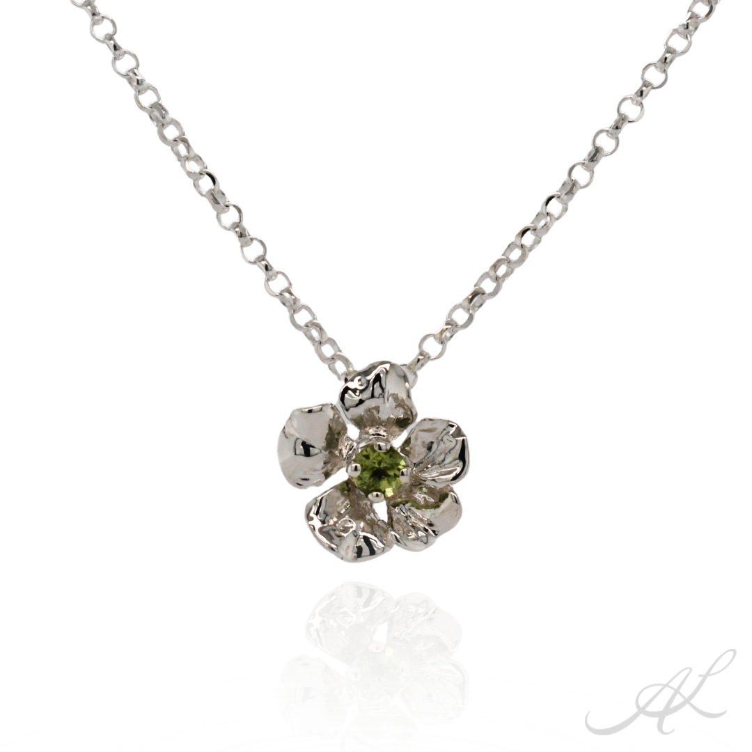 Sparkling Geranium Necklace, peridot