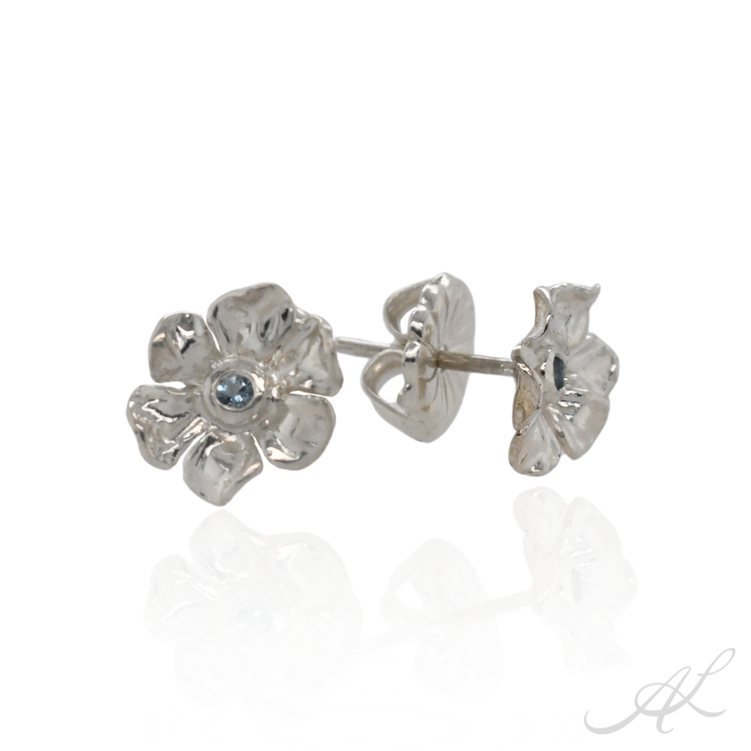 Sparkling Geranium Stud Earrings