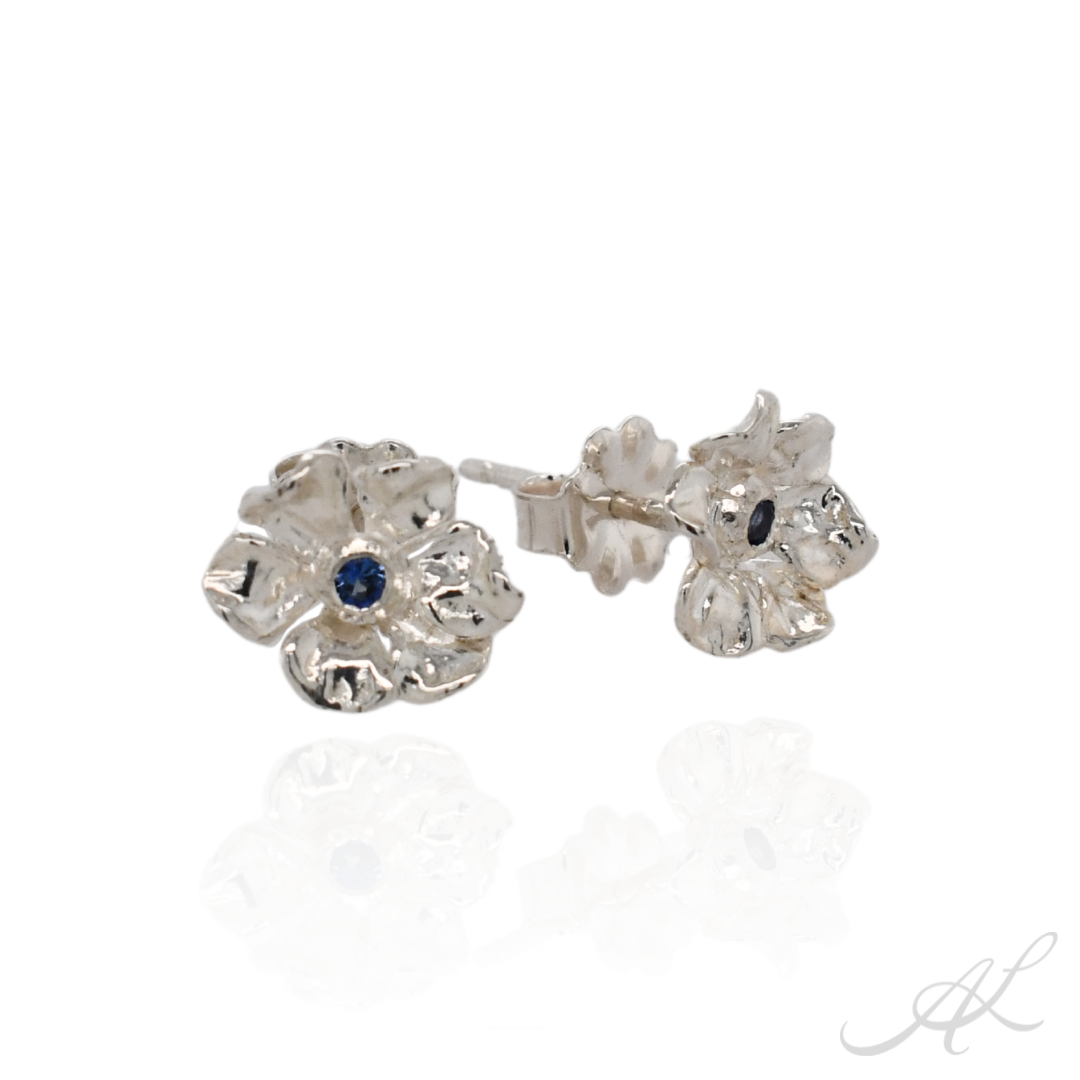 Sparkling Geranium Stud Earrings