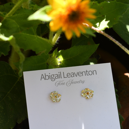 Sparkling Geranium Stud Earrings, yellow sapphire outdoor